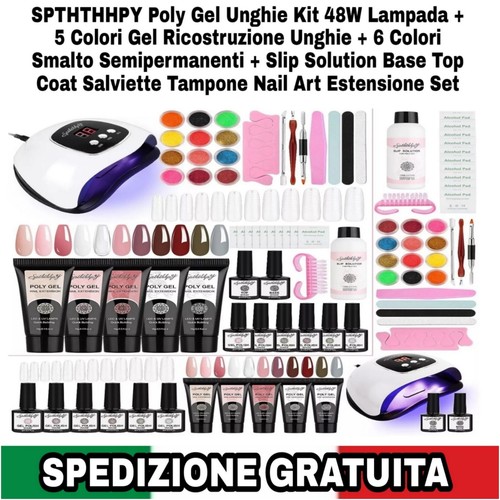 Poly gel unghie kit 48w - poly,